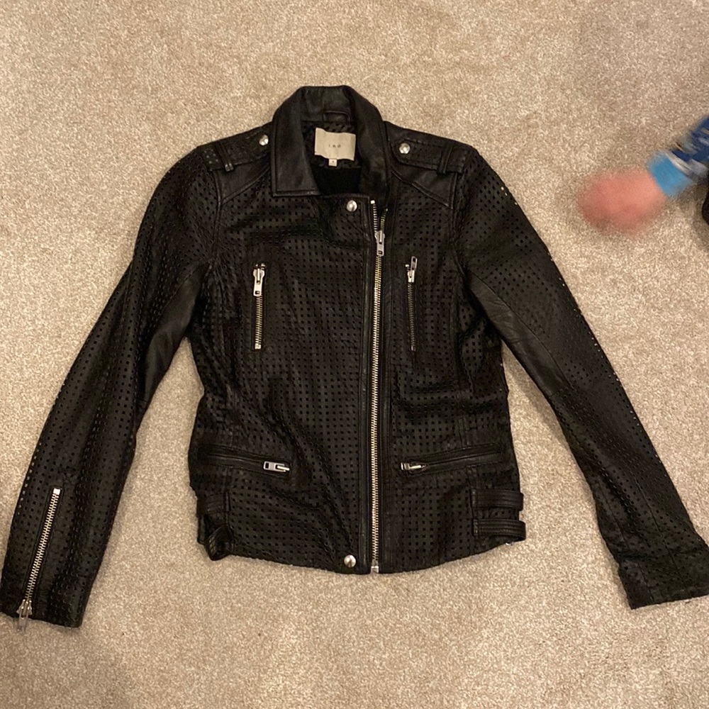 Iro perforated leather jacket. Size 1